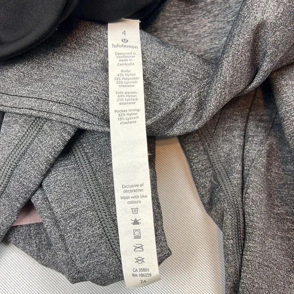 Lululemon Get‎ Going Train Tight *28" Heathered Black / Black / Smoky Blush - Picture 6 of 15